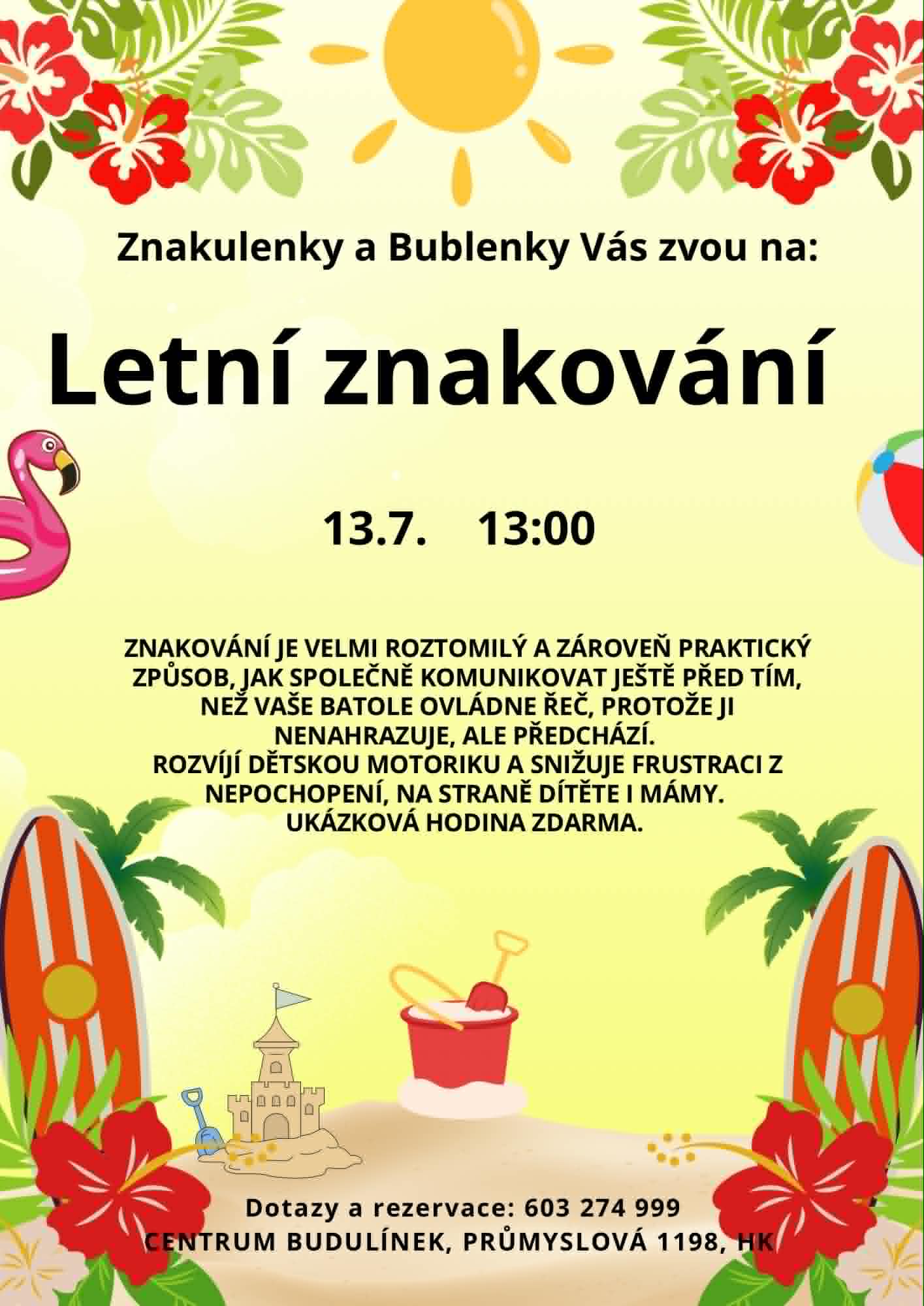 Leták kurzu Domluvte se s nemluvňaty